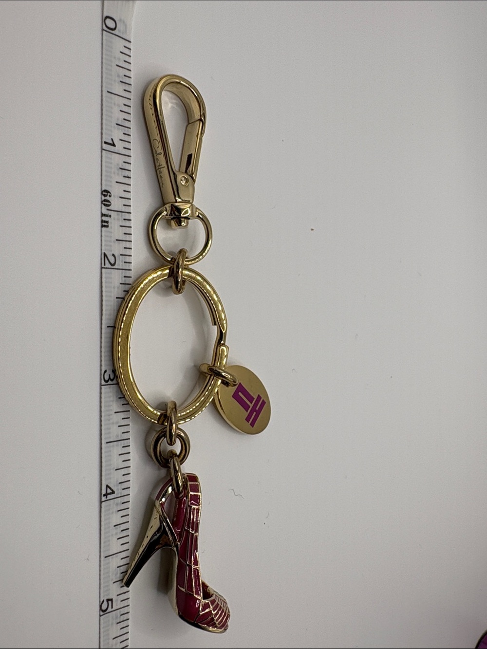 Cole Haan Gold and grape High Heel Keychain Bag Charm - Charming Accessory